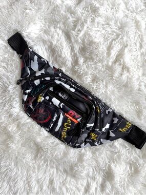 Camouflage Waist Bag - Black/Grey Camo Fanny Pack NWOT KIds or Adults